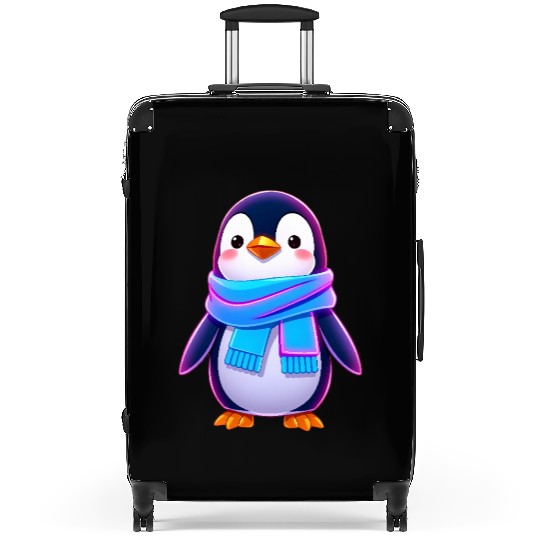 Penguin in Scarf Suitcases