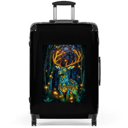 Luminous Deer in Twilight Grove Suitcases