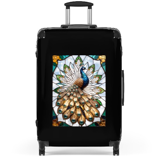 Stained Glass Peacock Suitcases