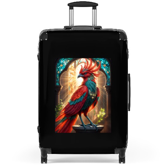 Mythical Bird in Stained Glass Suitcases