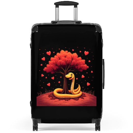 I love my snake heart tree Suitcases