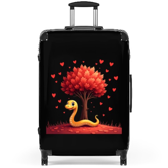 I love my snake heart tree Suitcases