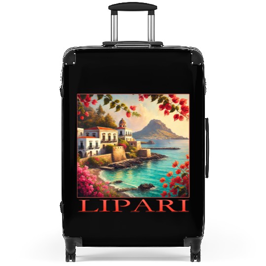 Lipari Volcano Mediterranean Terracotta Vacation Suitcases