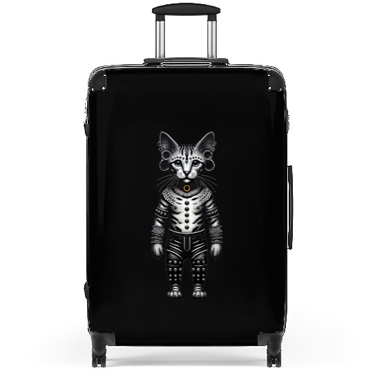 Warrior Cat with Piercings and Spacers Suitcases