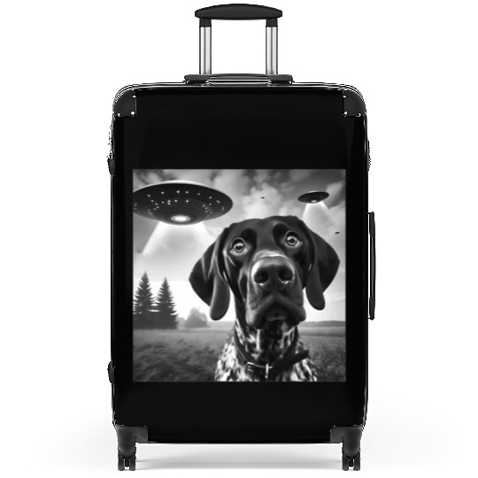 German Shorthaired Pointer Funny Sci-fi Graphic Se Suitcases