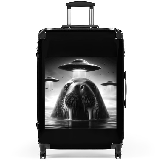 Walrus Sea lion Funny Graphic Selfie with UFOs Wei Suitcases