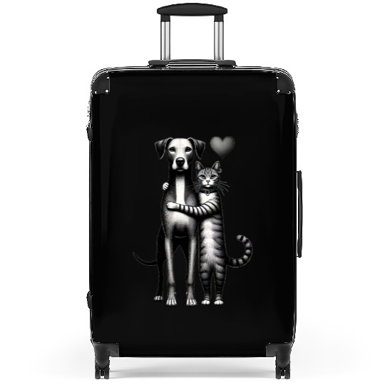 Best Friends Furever: Dog & Cat Hug Suitcases