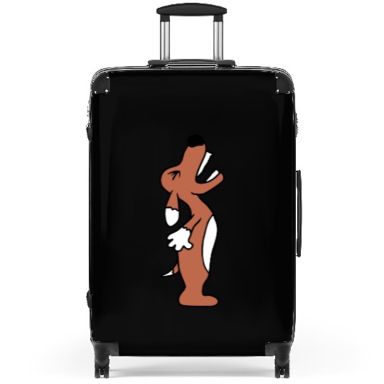 Dog Angry Upwards Roaring Loud Barking Yapping Fun Suitcases