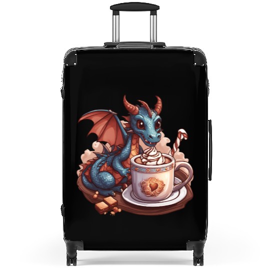 Cozy Dragon and Hot Chocolate Delight Suitcases