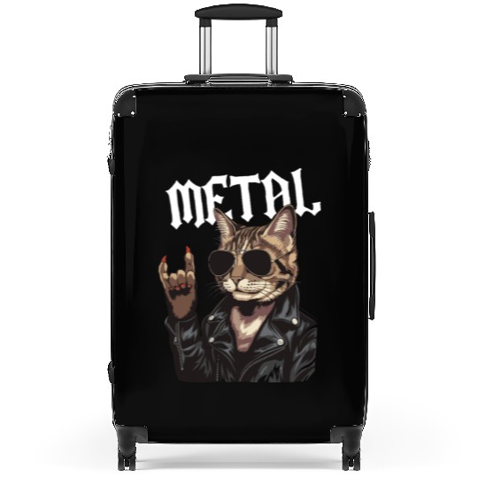 Heavy Metal Cat Rocker Death Metal Music Fan Gift Suitcases