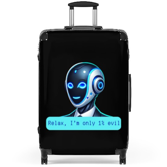 Relax I'm Only 1% Evil Funny AI Robot Design Suitcases