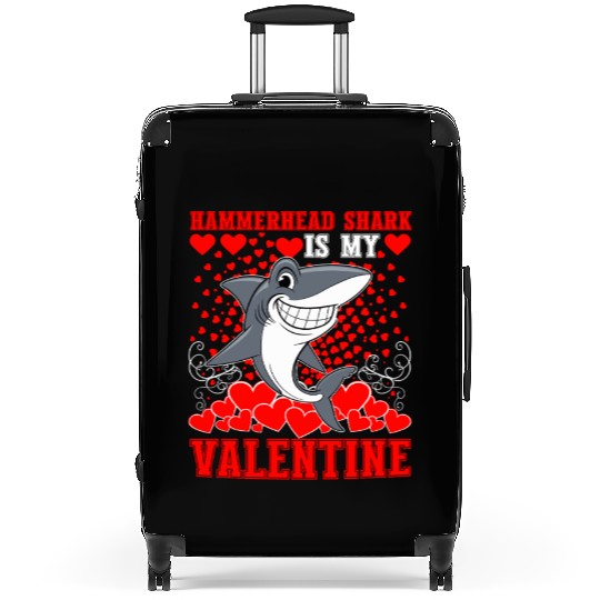 Funny Hammerhead Shark Is My Valentine Shark Suitcases