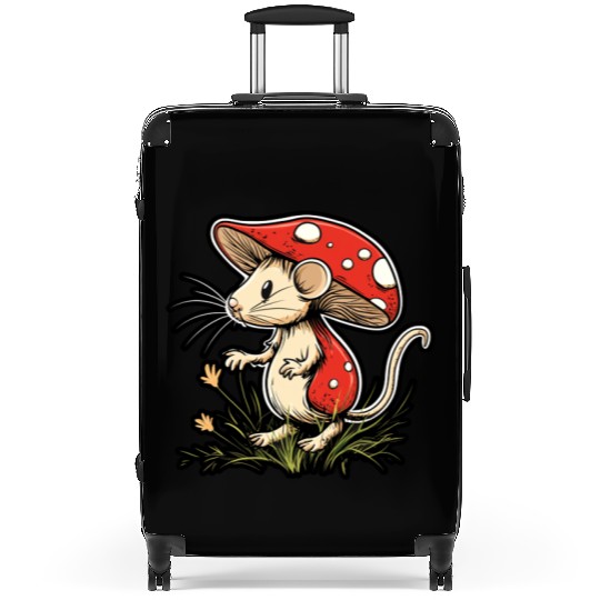 Mushroom Mouse Funny Animal And Mushroom Suitcases