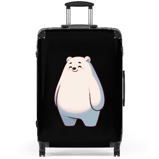 Cute Polar Bear Cartoon Happy Relaxed Suitcases