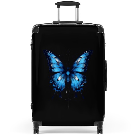 Stunning Blue Butterfly with Intricate Wings Suitcases