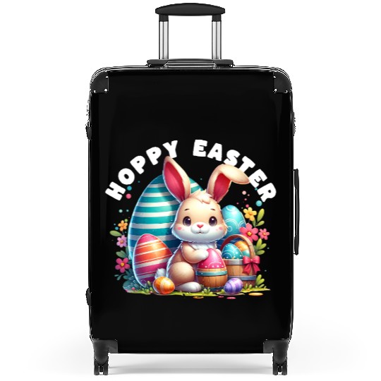 Hoppy Easter Kawaii Bunny Face Happy Easter Suitcases