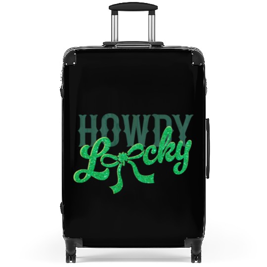 Howdy Lucky Western Cowgirl St Patricks Design Suitcases