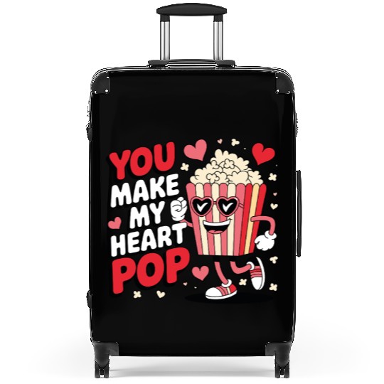Fun You Make My Heart Pop Popcorn Suitcases