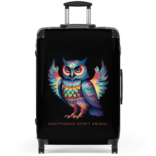Sagittarius Spirit Animal Owl Alebrije Male Suitcases