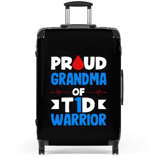 Proud Grandma Of T1D Warrior Diabetes Type 1 Suitcases