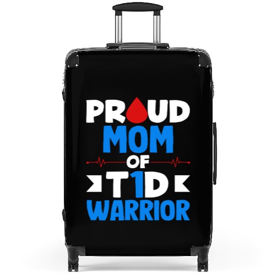 Proud Mom Of T1D Warrior Diabetes Type 1 Awareness Suitcases