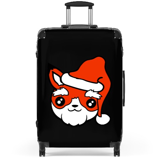 Fox Gift Santa Old Claus Christmas Hat Fun Present Suitcases