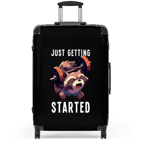 Just Getting Started Raccoon Weightlifting Gym Suitcases