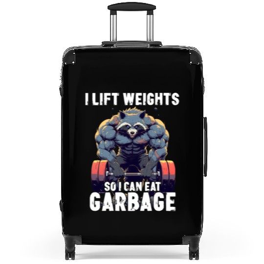 Weightlifting Workout Gym Raccoon Gift Suitcases