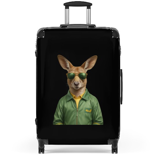 Green and Gold Kangaroo 3 Suitcases