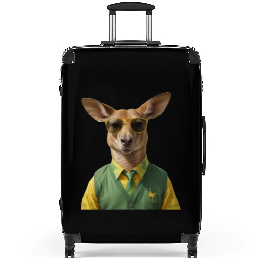 Green and Gold Kangaroo 6 Suitcases