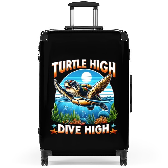 Turtle High Dive High Turtle Lover Suitcases