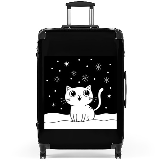 Black and white illustration cute Suitcases