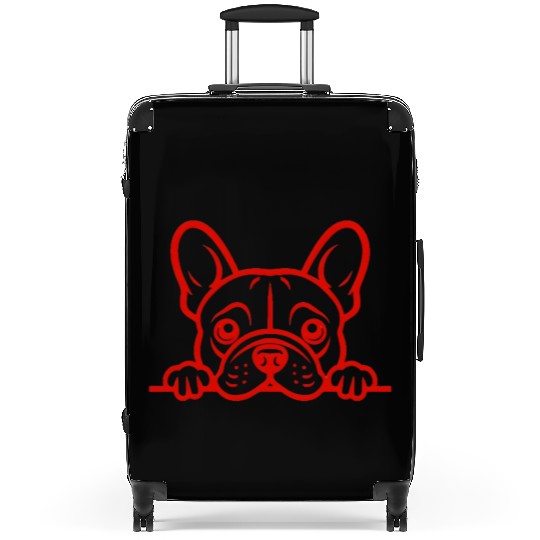 French Bulldog Frenchie Sweet Face Red Suitcases