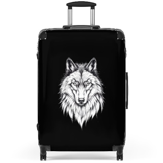 Wolf Face: Majestic and Wild Suitcases