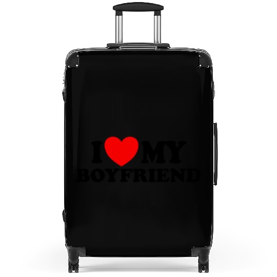 I Love My Boyfriend Matching Couple My Boyfrienmad Suitcases