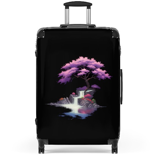 Pink Tree Waterfall Suitcases