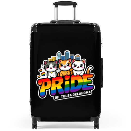 Pride of Tulsa City Oklahoma USA Rainbow Flag Suitcases