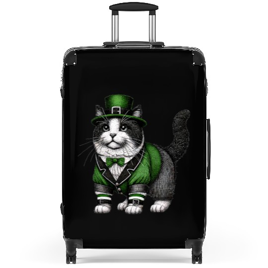 Lucky Cat in Green - St. Patrick’s Day Suitcases