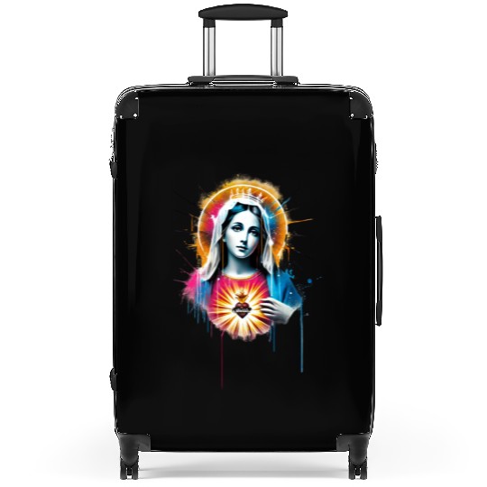 Our Lady Street Art Style Suitcases
