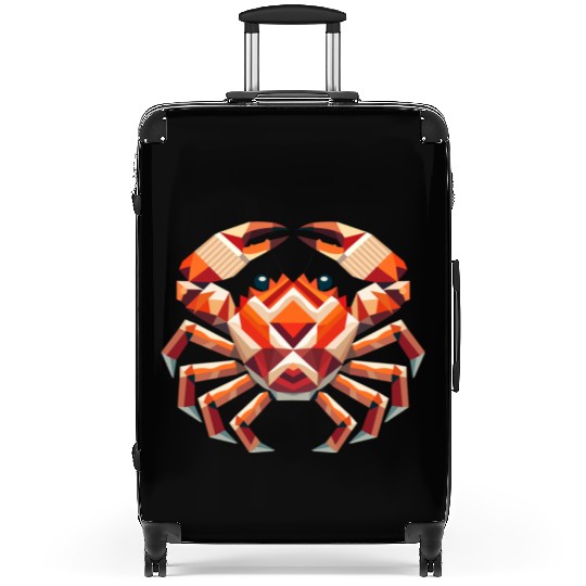 Geometric Crab - Colorful Marine Artwork Suitcases