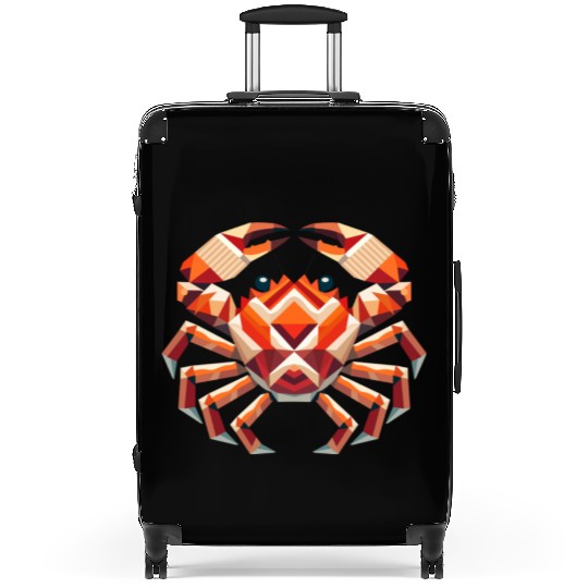 Geometric Crab - Colorful Marine Artwork Suitcases