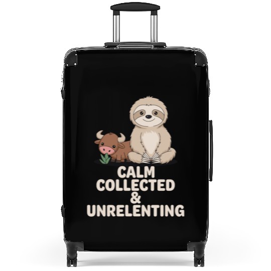 Taurus Zodiac Sloth Calm Collected & Unrelenting Suitcases