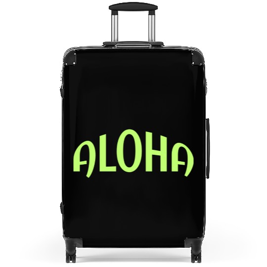 Neon Green ALOHA Graphics Suitcases