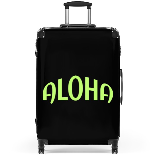 Neon Green ALOHA Graphics Suitcases