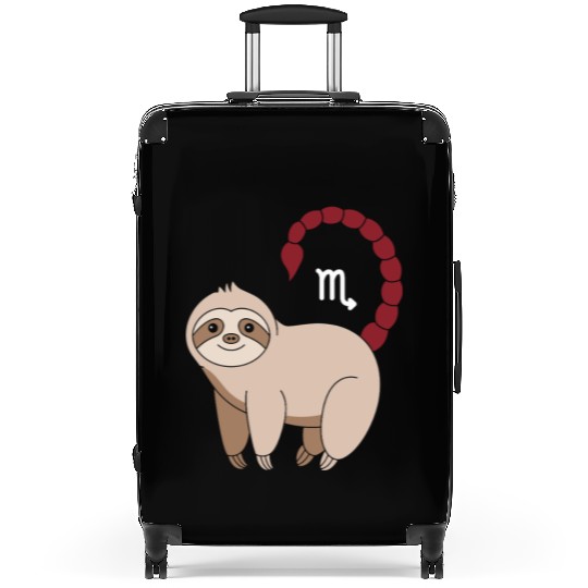 Scorpio Zodiac Sloth with Scorpio Sign Tail Suitcases