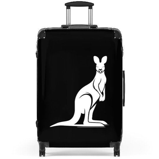 Wild Animal Silhouette With Typical Kangaroo Pose Suitcases