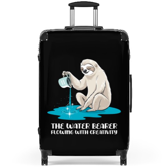 Aquarius Zodiac Sloth: The Water Bearer Flowing Suitcases