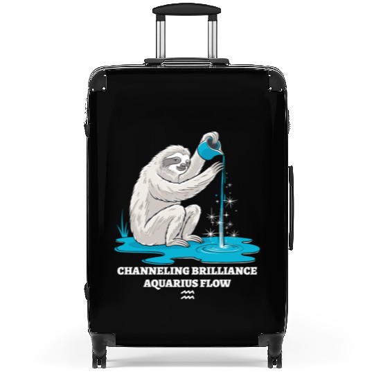 Channeling Brilliance Aquarius Zodiac Sloth Flow Suitcases