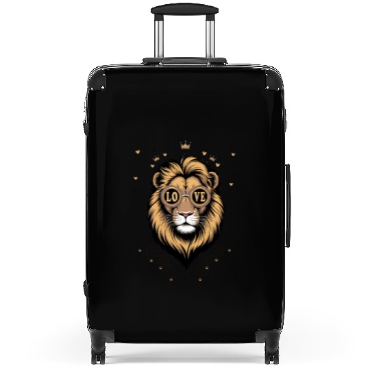 Royal Lion Love Art | Majestic Valentine Design Suitcases