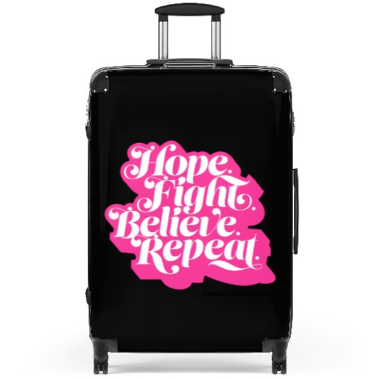 Hope Fight Believe Repeat American Cancer Society Suitcases